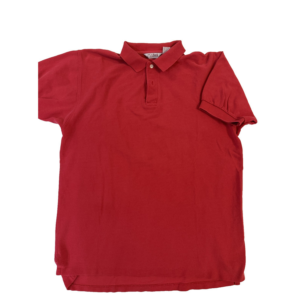 Jos A Bank Polo Shirt Mens XL Red Sportswear Classic Short Sleeve Casual Cotton